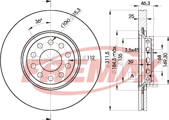 FREMAX BD-4065 - Féktárcsa www.parts5.com