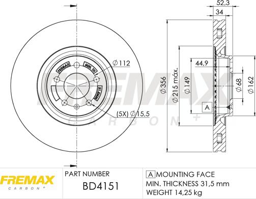 FREMAX BD-4151 - Brzdový kotouč www.parts5.com