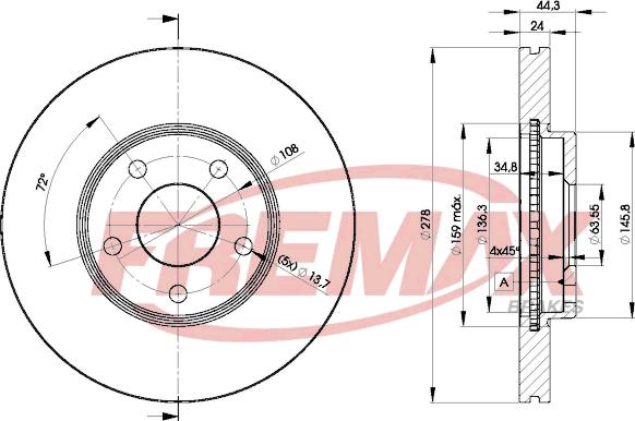 FREMAX BD-5980 - Спирачен диск www.parts5.com