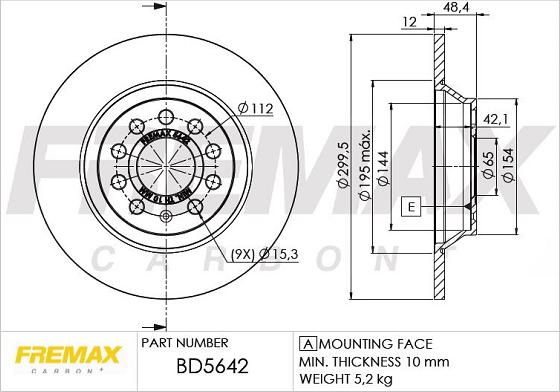 FREMAX BD-5642 - Zavorni kolut www.parts5.com