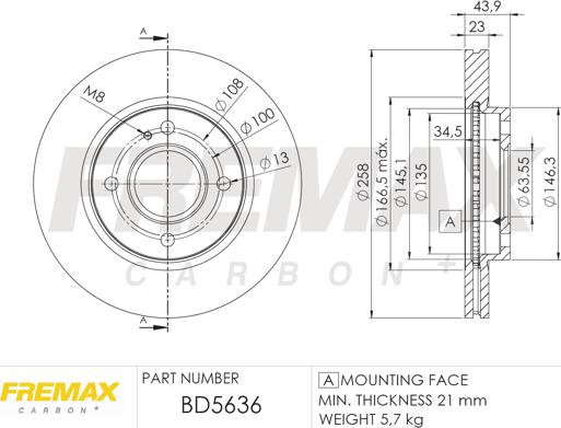 FREMAX BD-5636 - Disc frana www.parts5.com