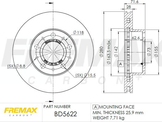 FREMAX BD-5622 - Brake Disc www.parts5.com