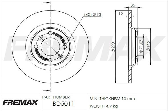 FREMAX BD-5011 - Brake Disc www.parts5.com