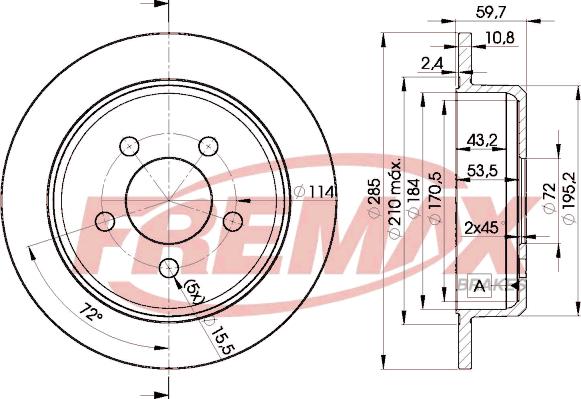 FREMAX BD-5116 - Brake Disc www.parts5.com