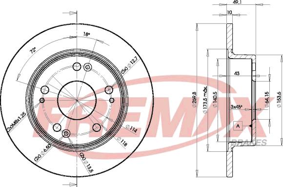 FREMAX BD-5252 - Disco de freno www.parts5.com