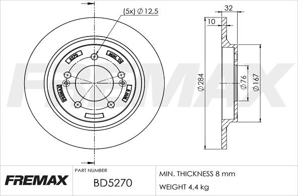 FREMAX BD-5270 - Disc frana www.parts5.com