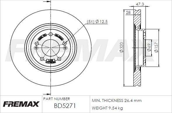 FREMAX BD-5271 - Disco de freno www.parts5.com