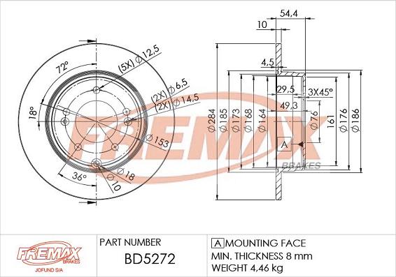 FREMAX BD-5272 - Brake Disc www.parts5.com