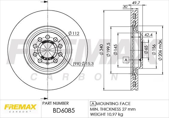 FREMAX BD-6085 - Disc frana www.parts5.com