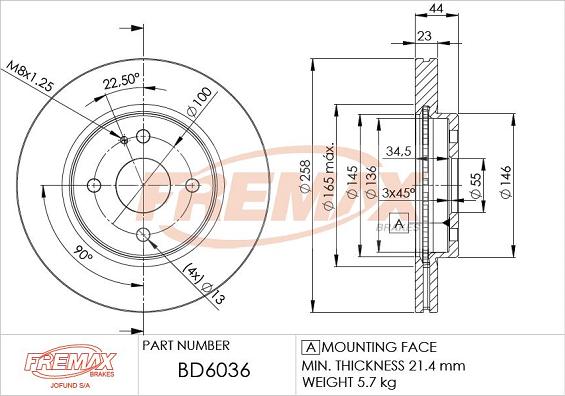 FREMAX BD-6036 - Disc frana www.parts5.com