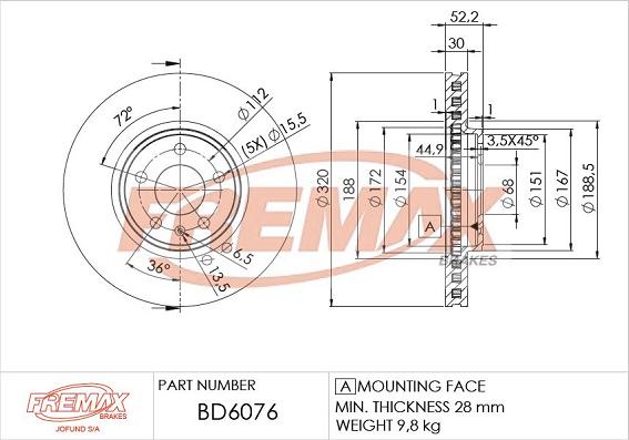 FREMAX BD-6076 - Brake Disc www.parts5.com