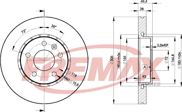 FREMAX BD-6845 - Zavorni kolut www.parts5.com