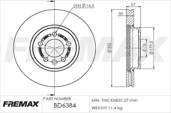 FREMAX BD-6384 - Brake Disc www.parts5.com