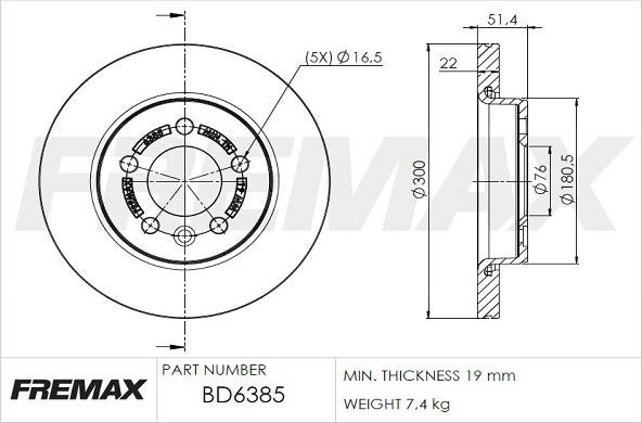 FREMAX BD-6385 - Brake Disc www.parts5.com