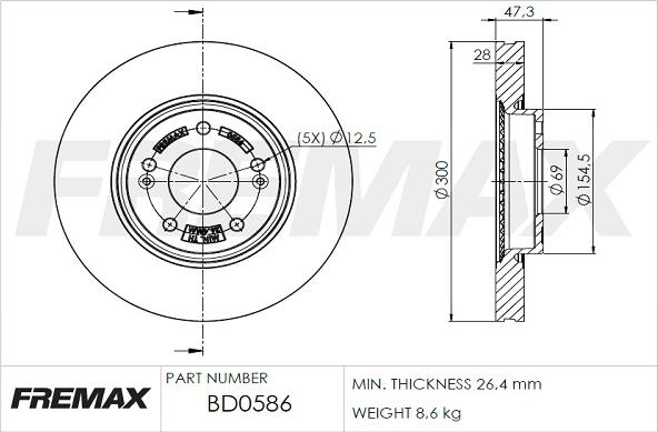 FREMAX BD-0586 - Disco de freno www.parts5.com