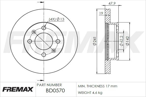 FREMAX BD-0570 - Brake Disc www.parts5.com