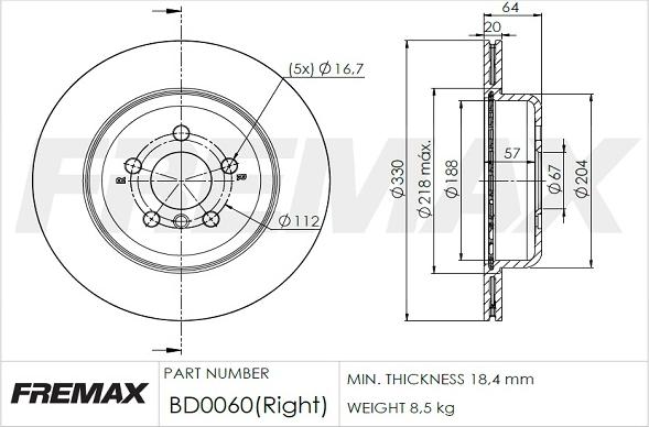 FREMAX BD-0060 - Kočioni disk www.parts5.com