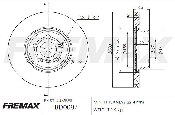 FREMAX BD-0087 - Brake Disc www.parts5.com