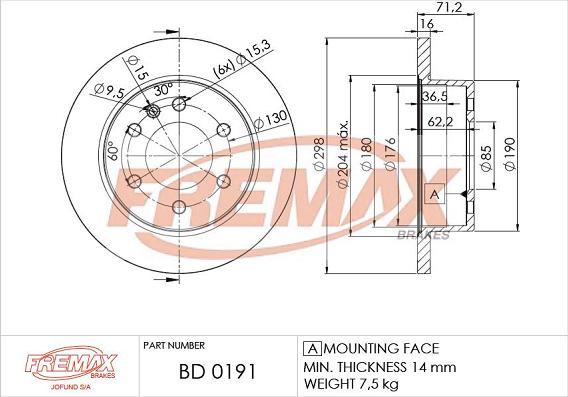 FREMAX BD-0191 - Disc frana www.parts5.com