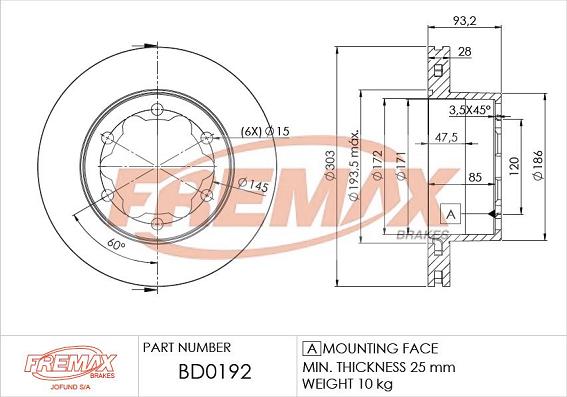 FREMAX BD-0192 - Disc frana www.parts5.com