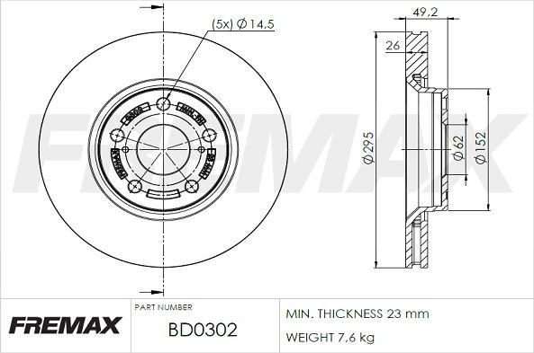 FREMAX BD-0302 - Disc frana www.parts5.com