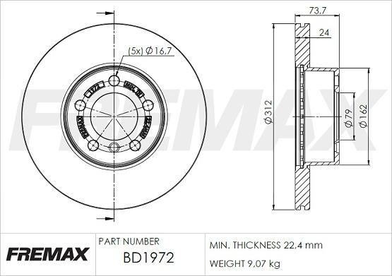 FREMAX BD-1972 - Disc frana www.parts5.com