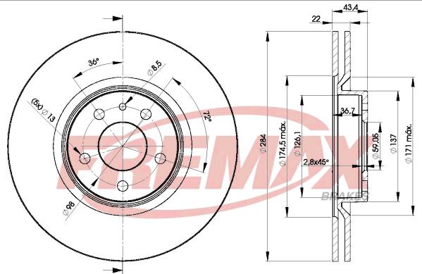 FREMAX BD-1548 - Тормозной диск www.parts5.com