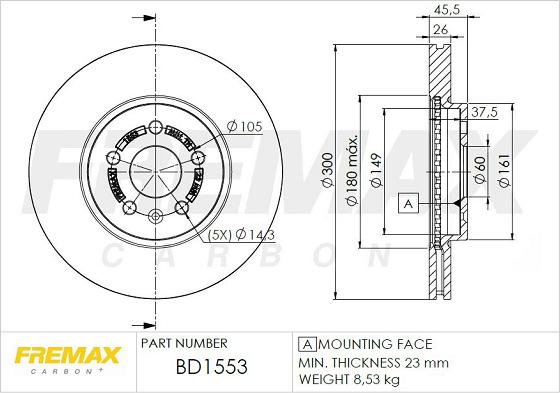 FREMAX BD-1553 - Disc frana www.parts5.com