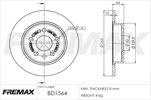 FREMAX BD-1564 - Brake Disc www.parts5.com