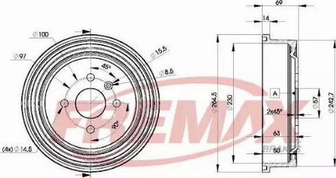 FREMAX BD-8063 - Tambur frana www.parts5.com