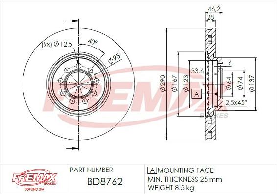 FREMAX BD-8762 - Zavorni kolut www.parts5.com