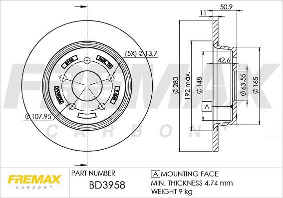 FREMAX BD-3958 - Brake Disc parts5.com