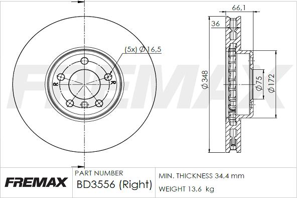 FREMAX BD-3556 - Brake Disc www.parts5.com