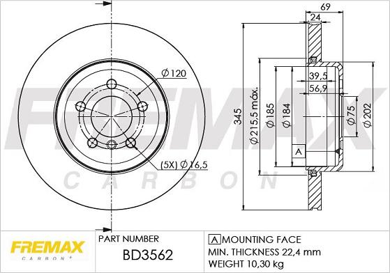 FREMAX BD-3562 - Brake Disc www.parts5.com