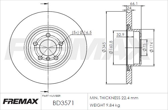 FREMAX BD-3571 - Disc frana www.parts5.com