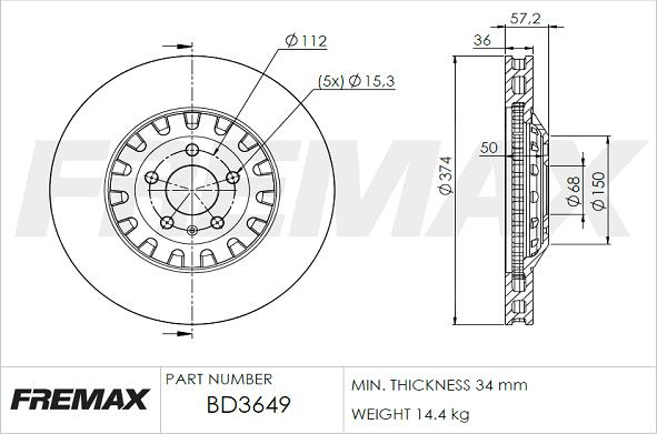 FREMAX BD-3649 - Brake Disc www.parts5.com