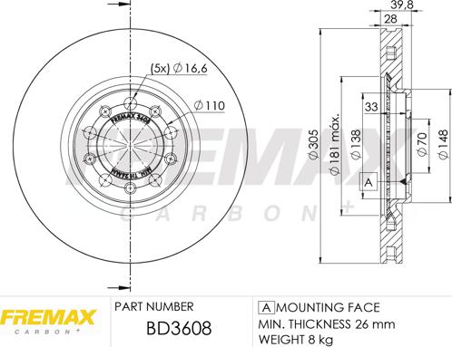 FREMAX BD-3608 - Disc frana www.parts5.com