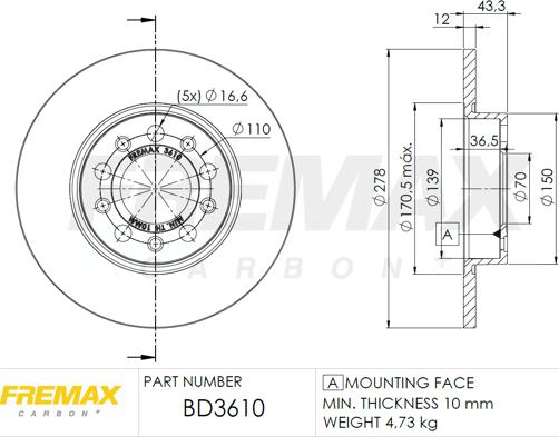 FREMAX BD-3610 - Тормозной диск www.parts5.com