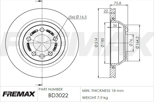 FREMAX BD-3022 - Disc frana www.parts5.com