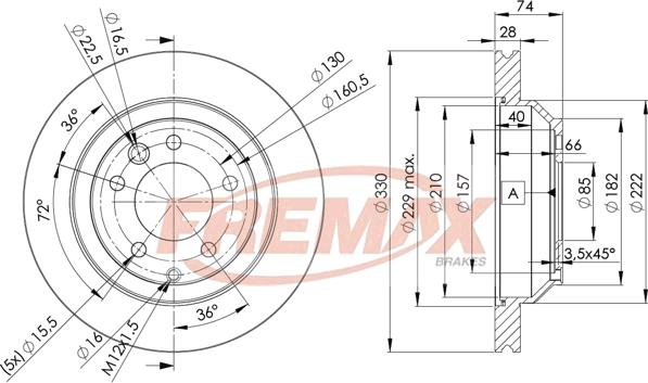 FREMAX BD-3328 - Disc frana www.parts5.com