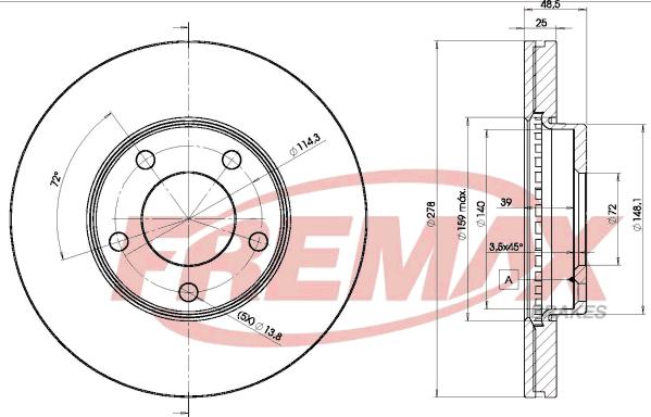 FREMAX BD-3272 - Féktárcsa www.parts5.com