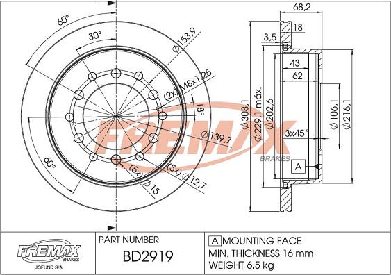 FREMAX BD-2919 - Fren diski www.parts5.com