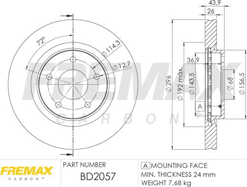 FREMAX BD-2057 - Kočioni disk parts5.com