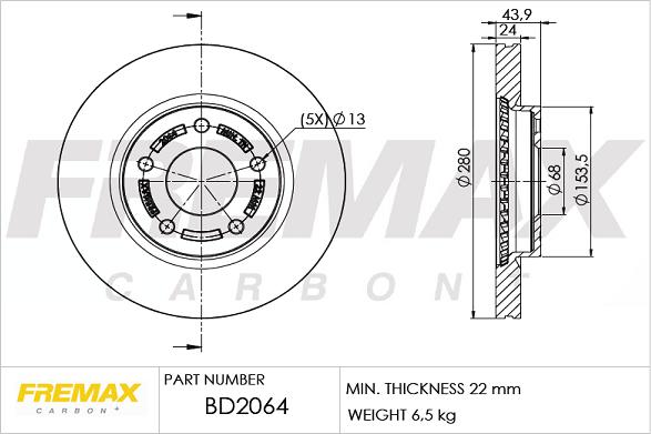 FREMAX BD-2064 - Тормозной диск www.parts5.com