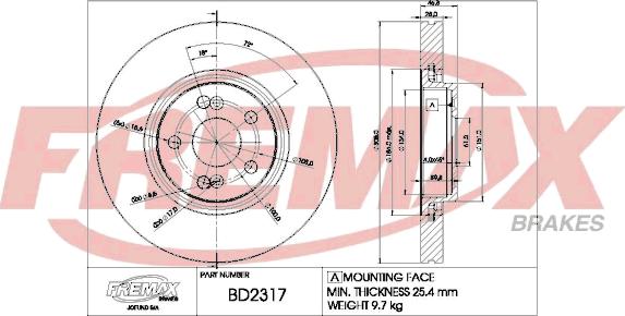 FREMAX BD-2317 - Disque de frein www.parts5.com