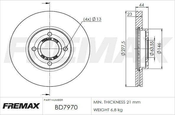 FREMAX BD-7970 - Disco de freno www.parts5.com