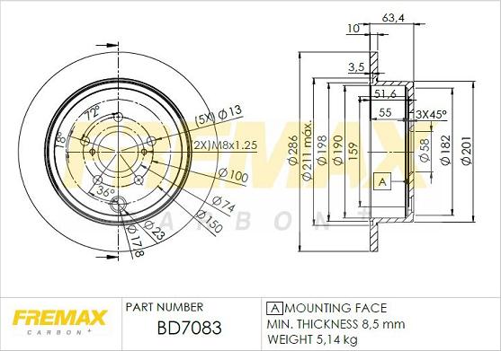 FREMAX BD-7083 - Disque de frein www.parts5.com