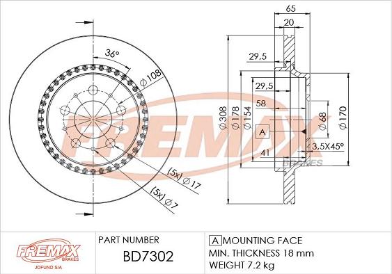 FREMAX BD-7302 - Brake Disc www.parts5.com