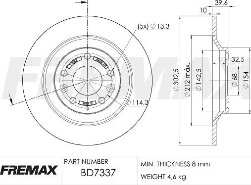 FREMAX BD-7337 - Brake Disc www.parts5.com