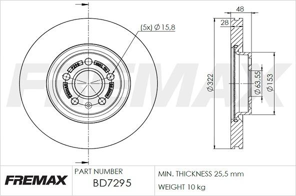 FREMAX BD-7295 - Disc frana www.parts5.com